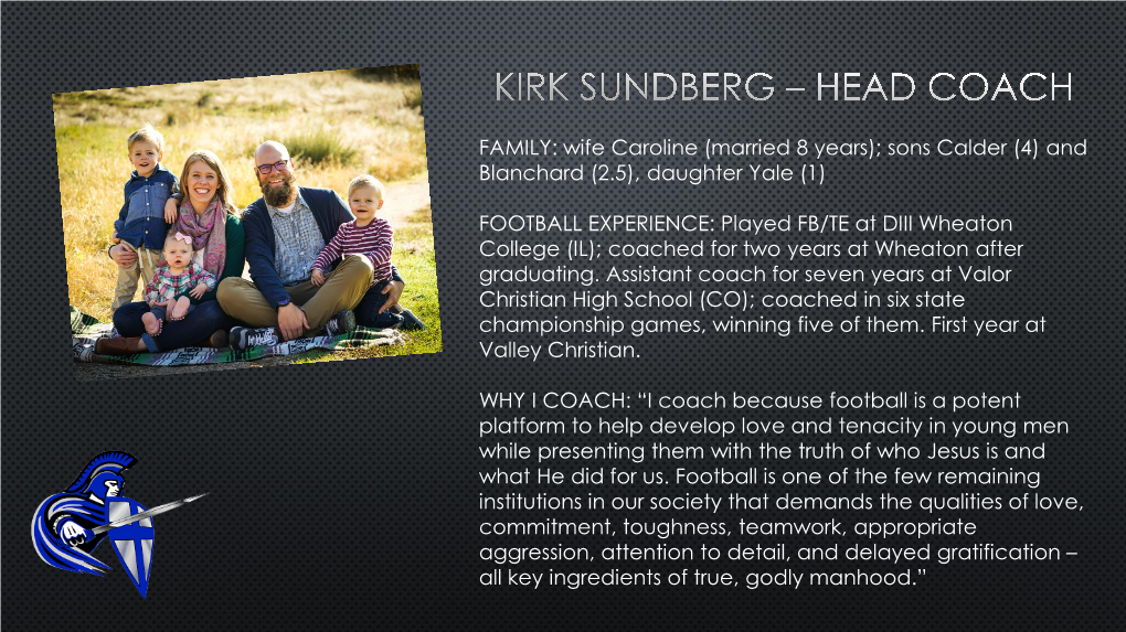 Kirk Sundberg – Head Coach