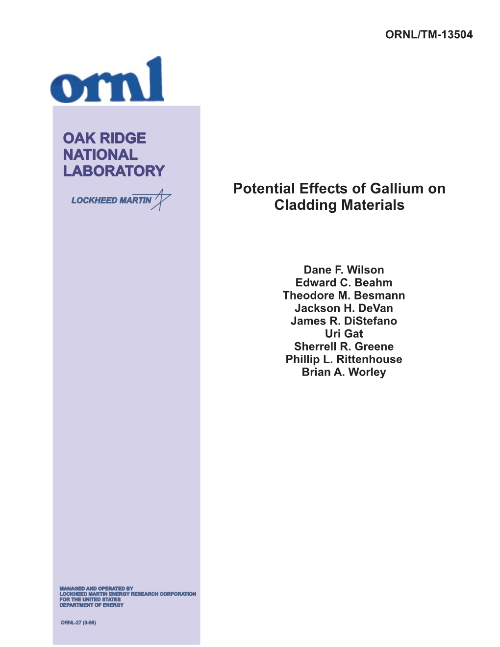 Potential Effects of Gallium on Cladding Materials