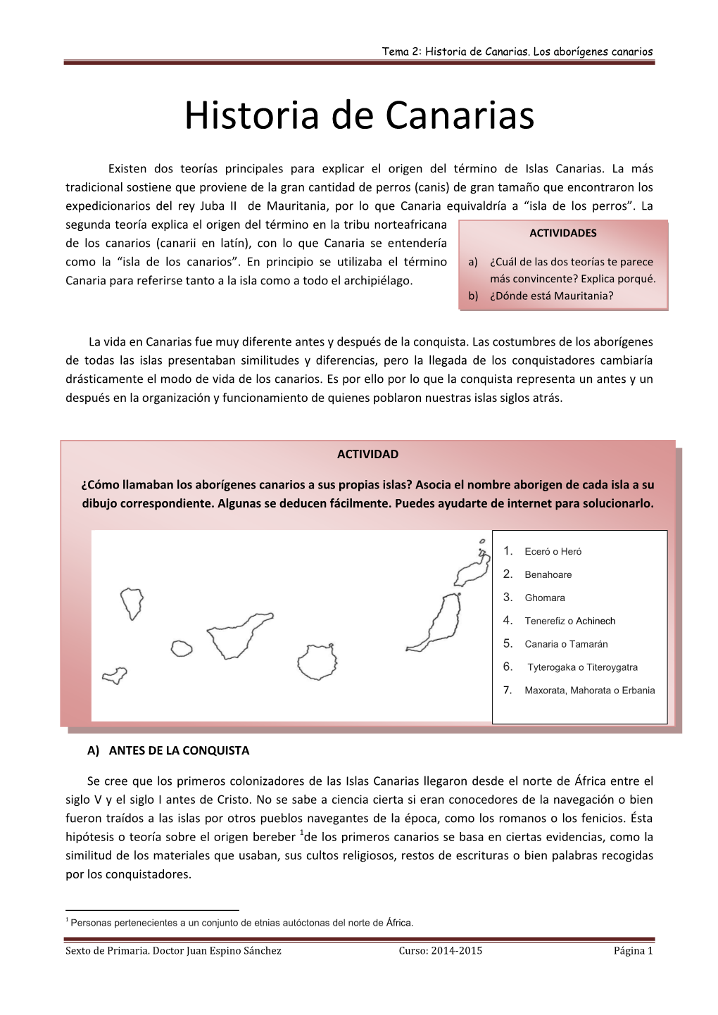 Historia De Canarias. Los Aborígenes Canarios