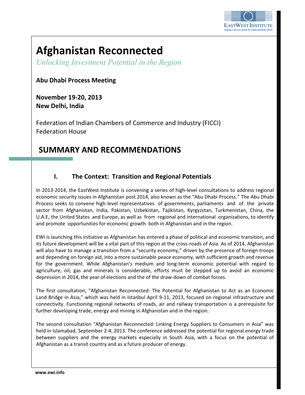 Afghanistan Reconnected Unlocking Investment Potential in the Region