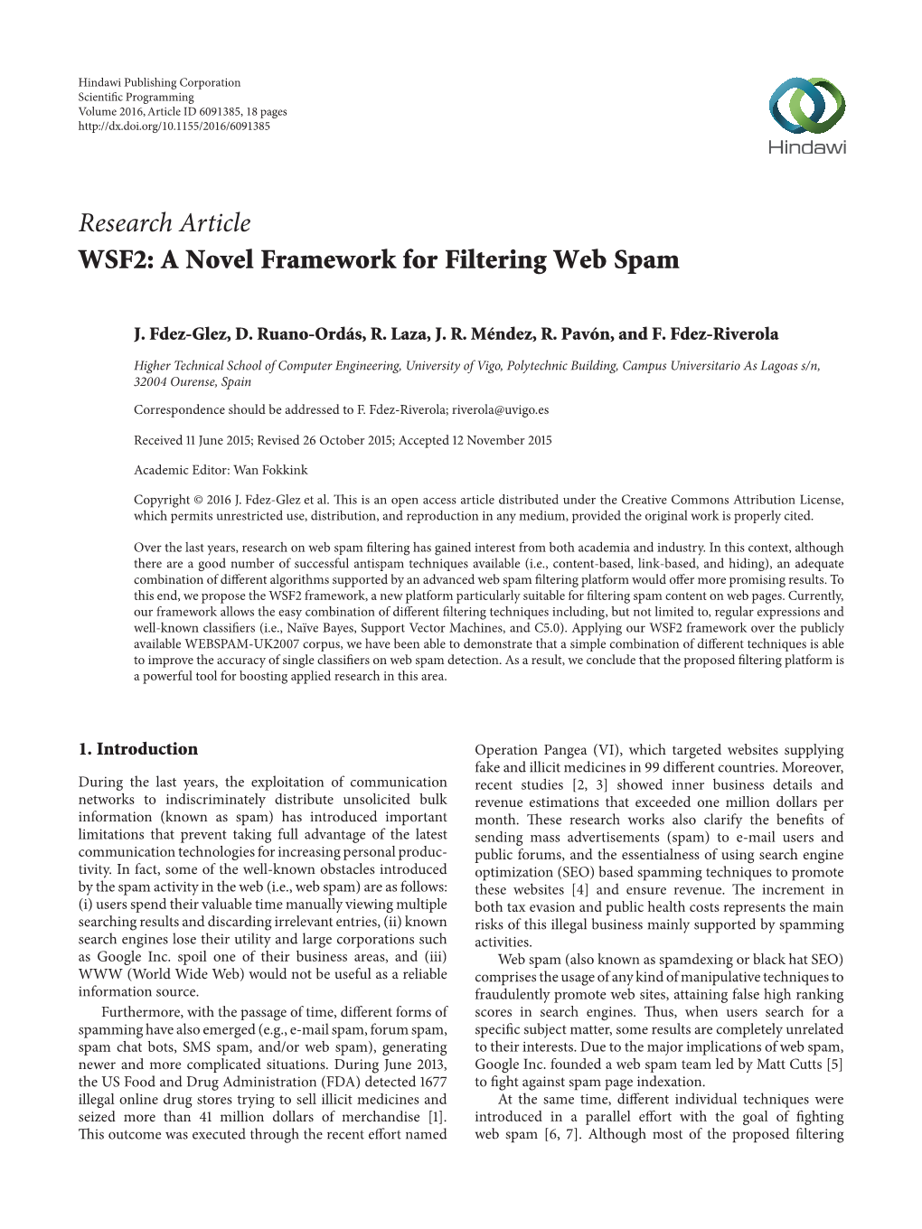 WSF2: a Novel Framework for Filtering Web Spam