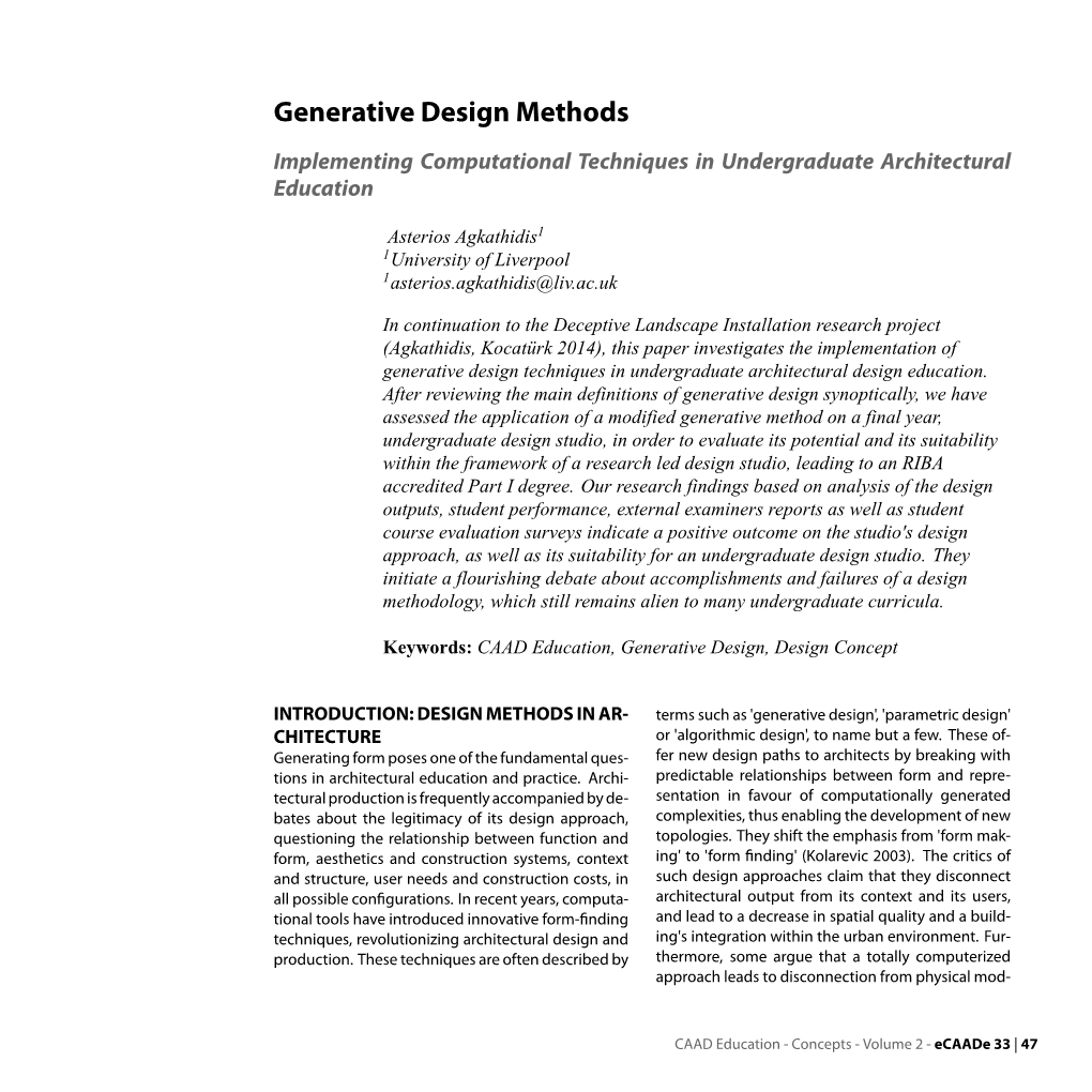 Generative Design Methods