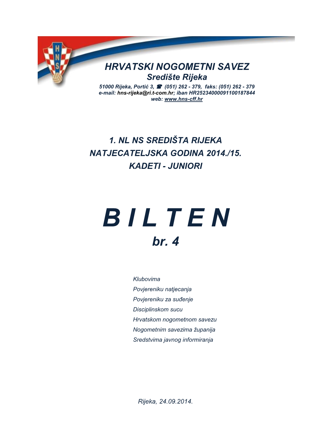 Bilten 4 (Kadeti-Juniori 2014-15)