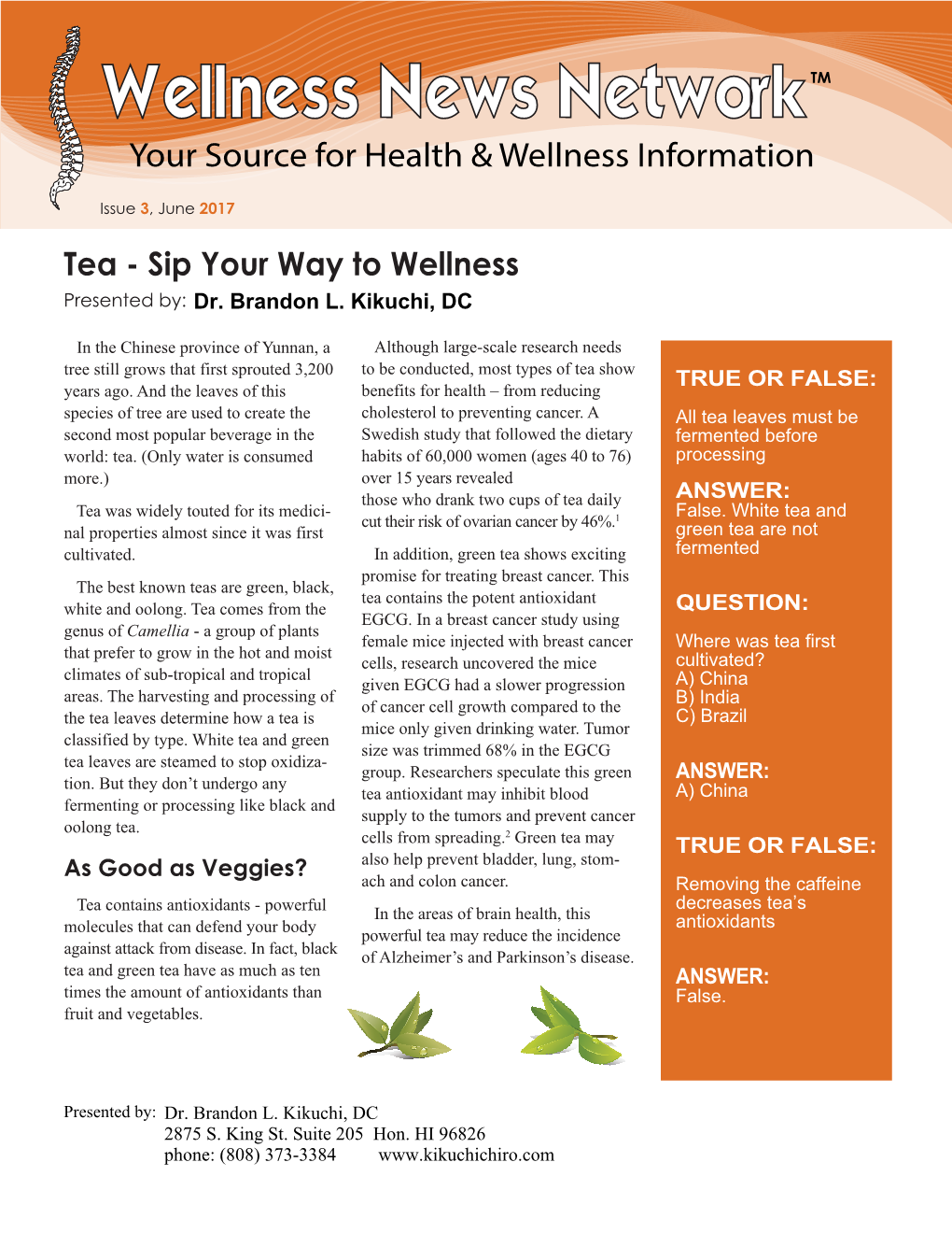 Tea - Sip Your Way to Wellness Presented By