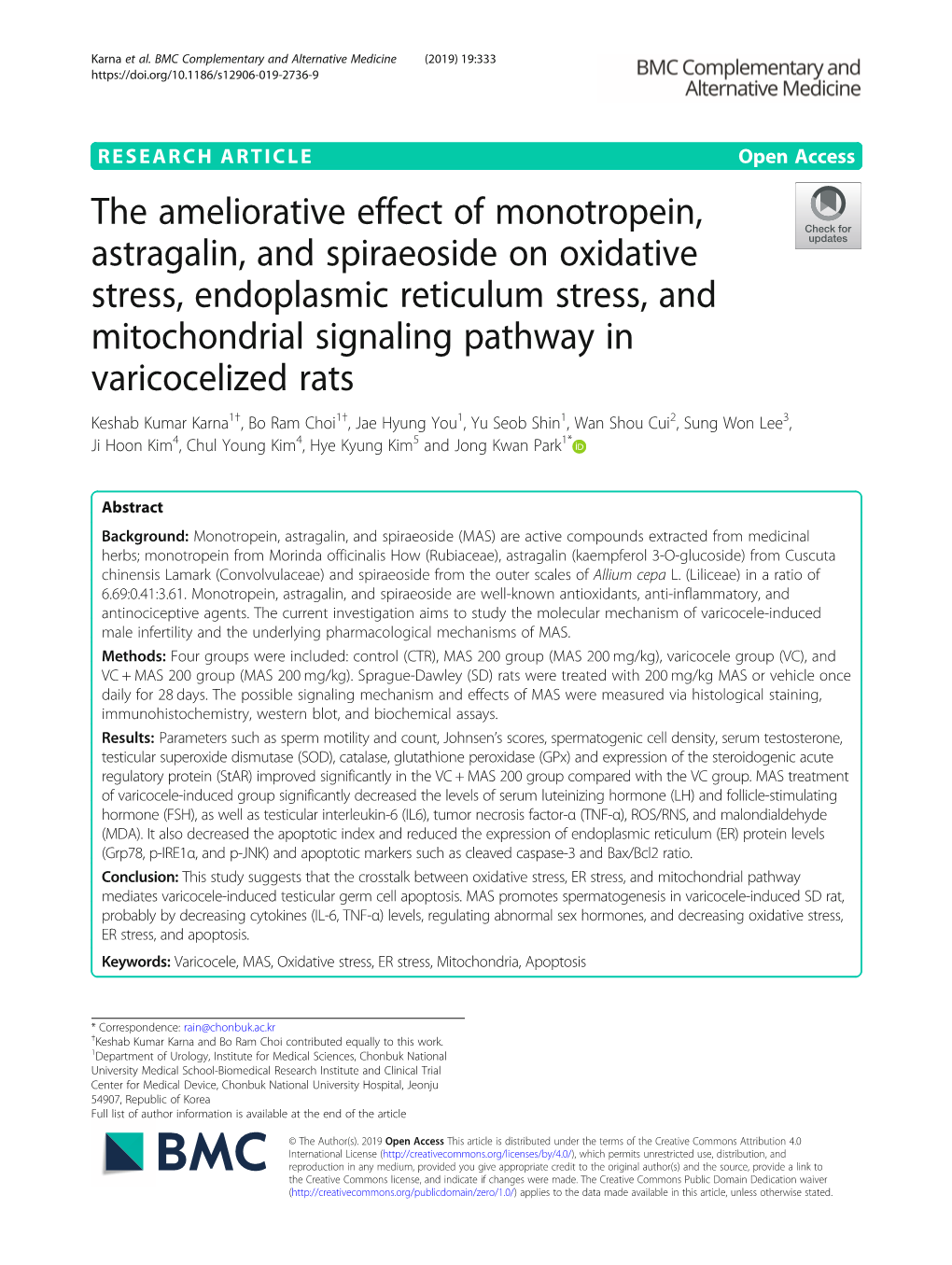 The Ameliorative Effect of Monotropein, Astragalin, and Spiraeoside On