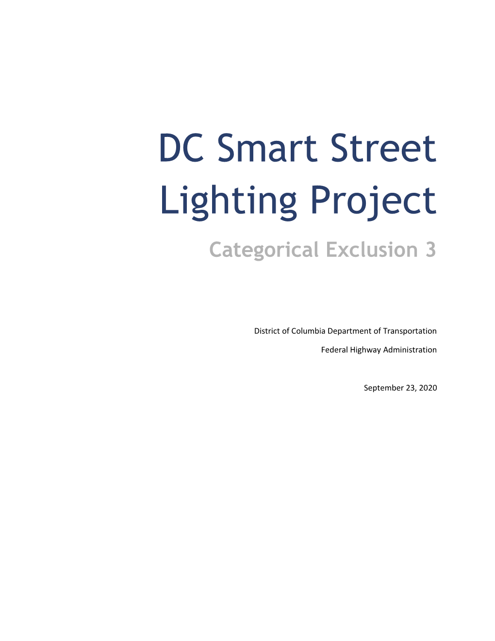 DC Smart Street Lighting Project Categorical Exclusion 3