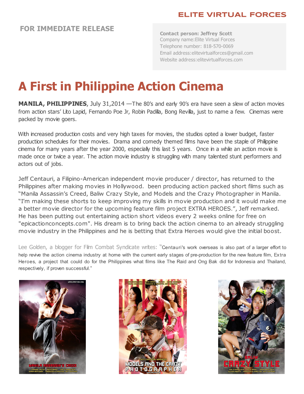 A First in Philippine Action Cinema