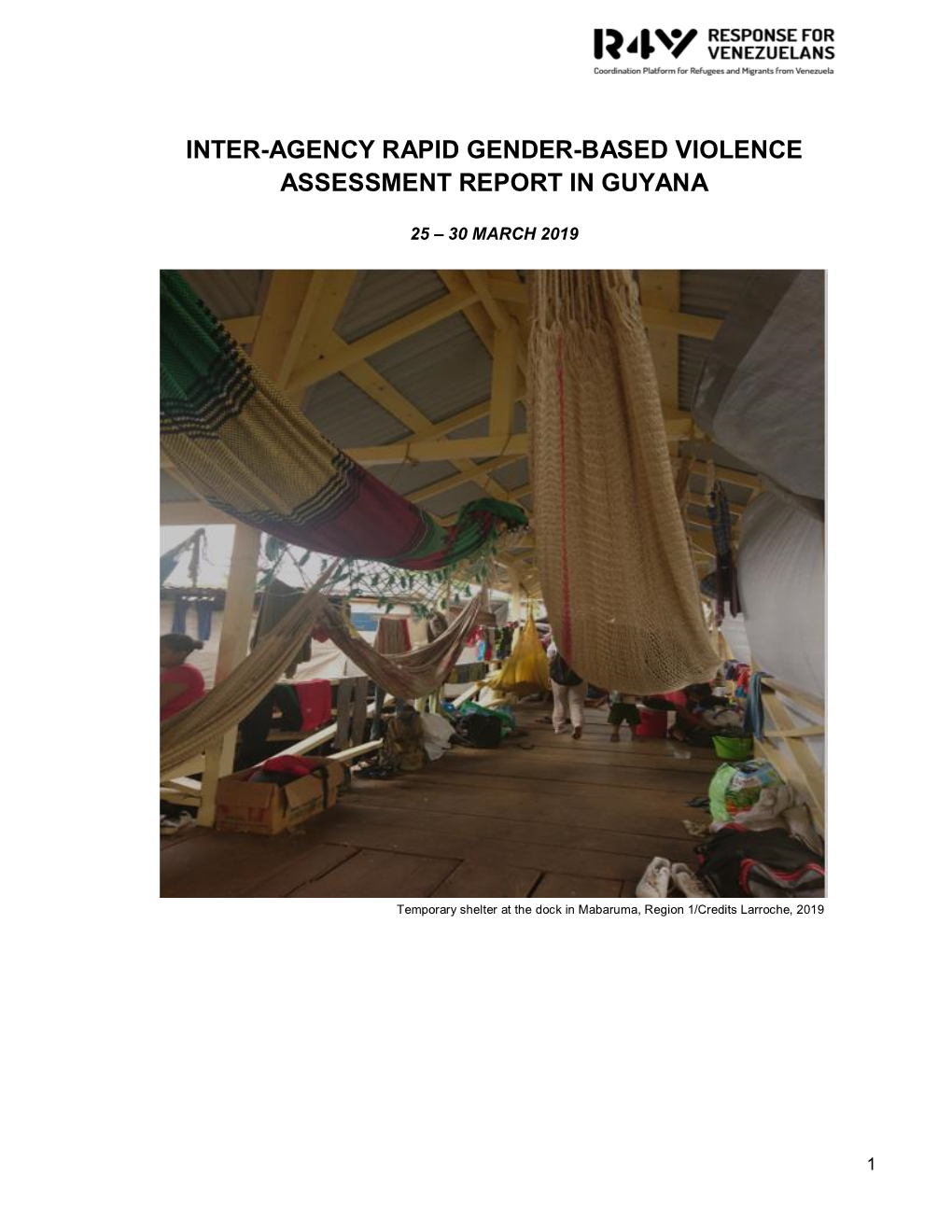Inter-Agency Rapid Gender-Based Violence Assessment Report in Guyana