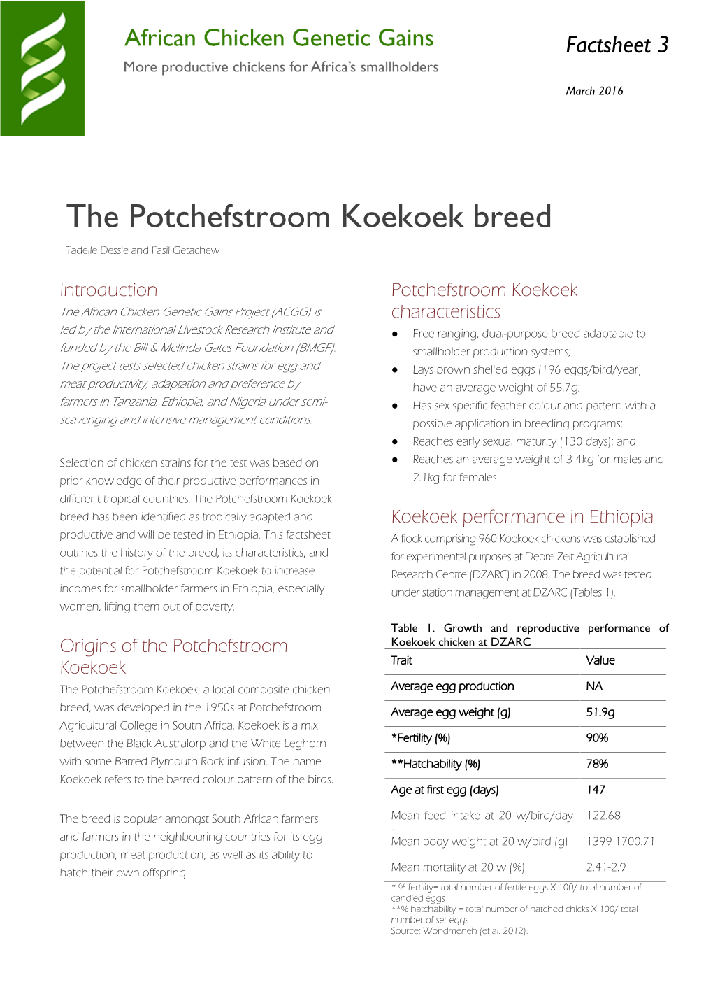 The Potchefstroom Koekoek Breed Tadelle Dessie and Fasil Getachew 1