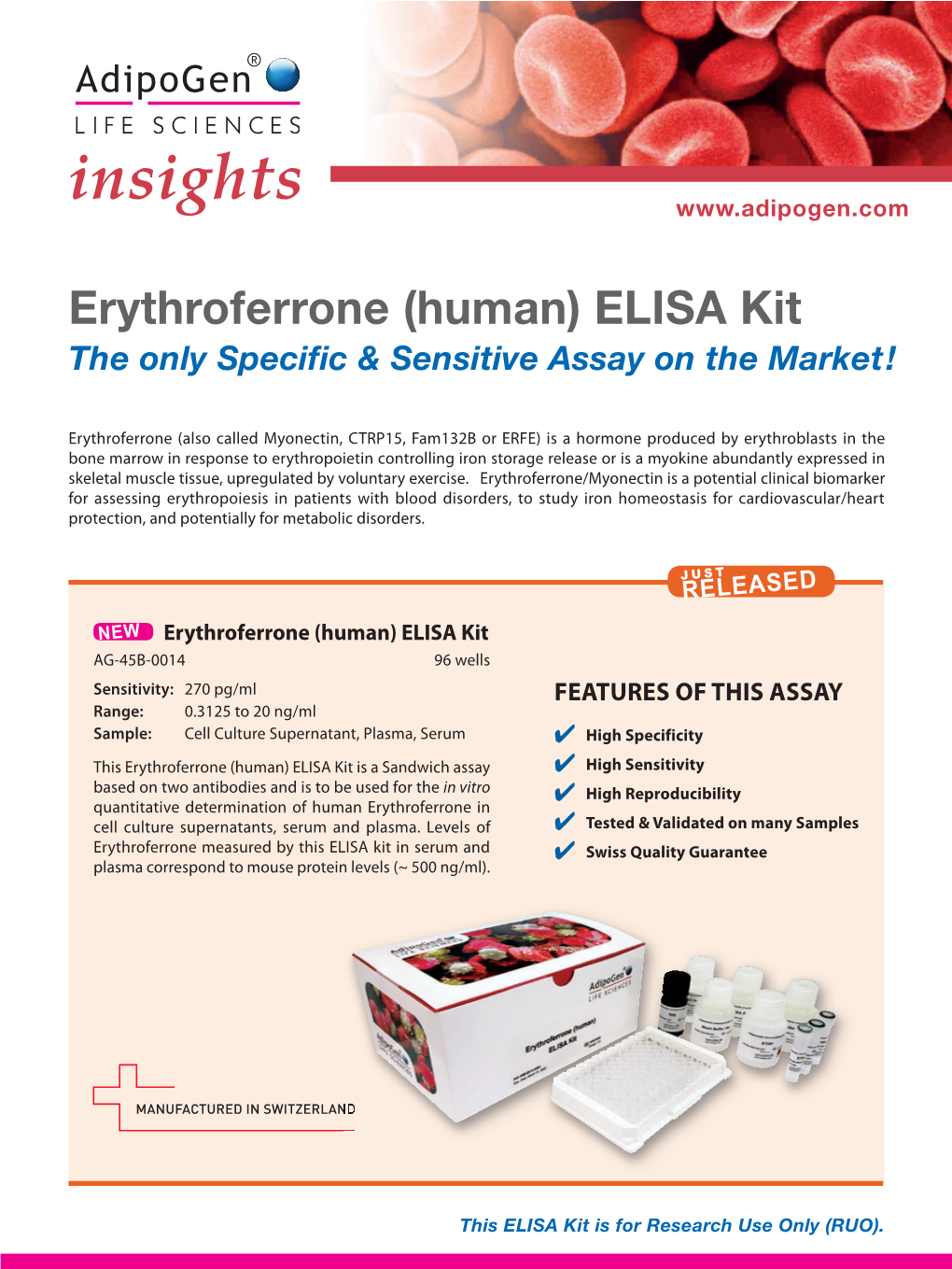 Erythroferrone (Human) ELISA Kit the Only Specific & Sensitive Assay on the Market!