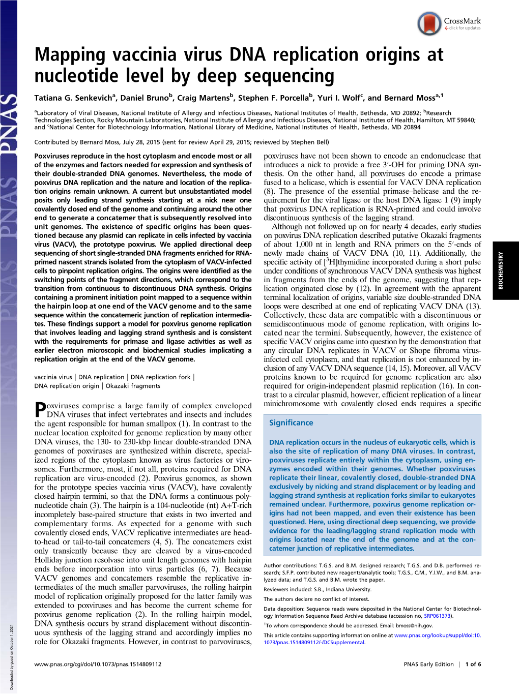 Mapping Vaccinia Virus DNA Replication Origins at Nucleotide Level by Deep Sequencing