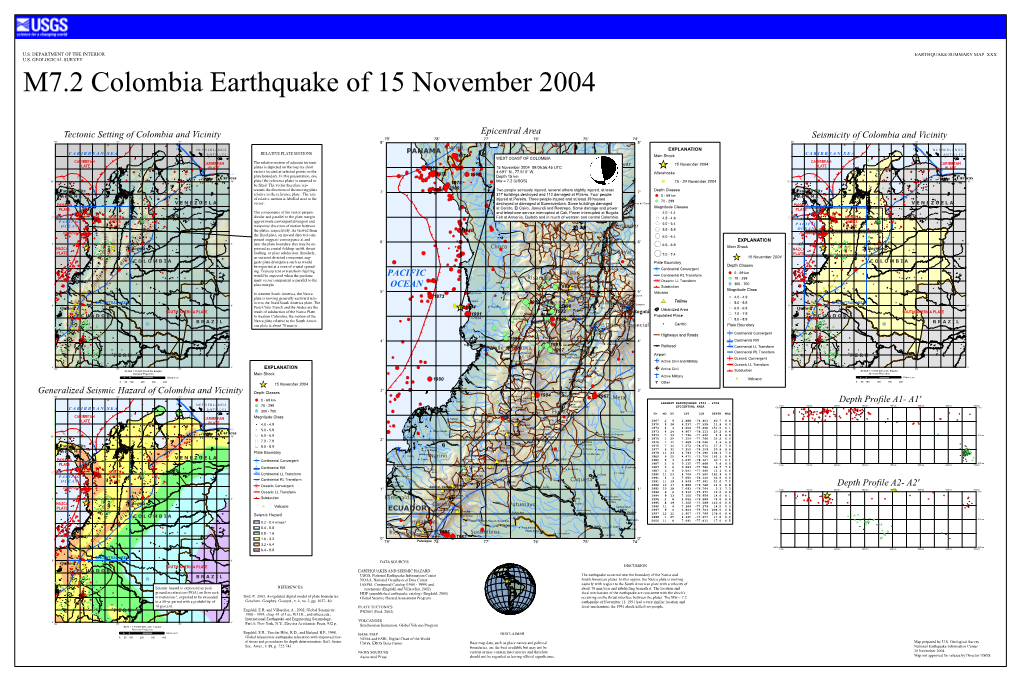 M7.2 Colombia Earthquake of 15 November 2004