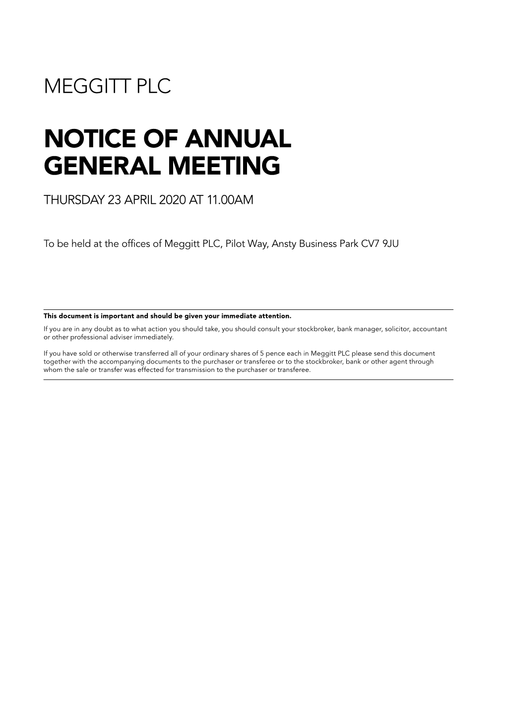 Notice of Annual General Meeting