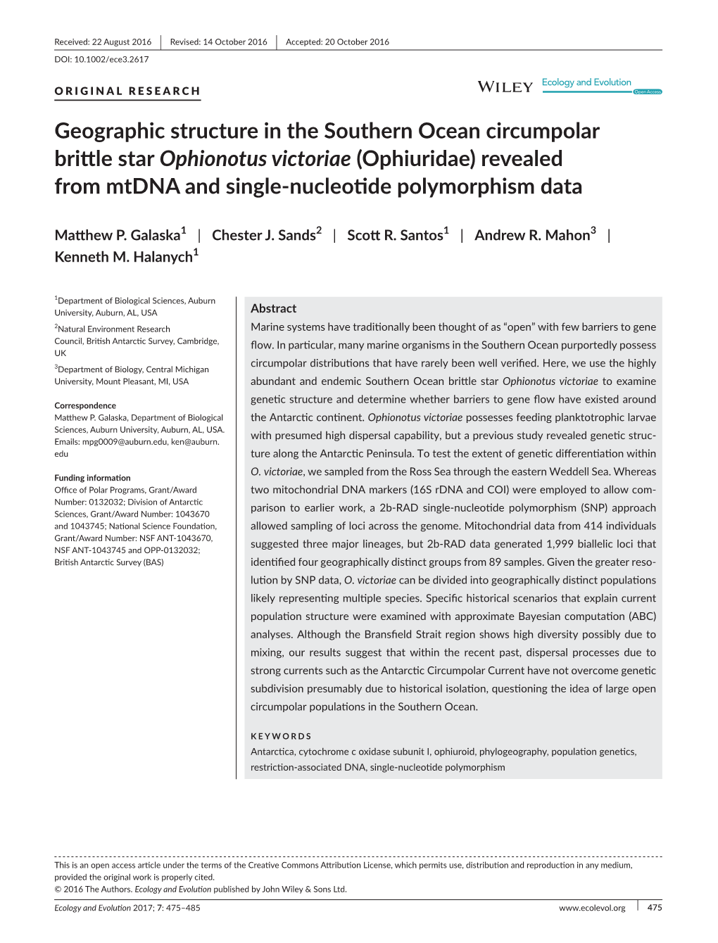 Geographic Structure in the Southern Ocean.Pdf (1.120Mb)