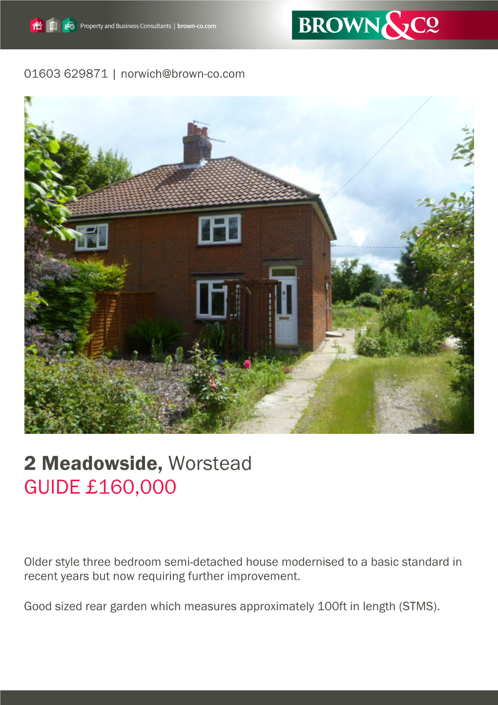 2 Meadowside, Worstead GUIDE £160,000