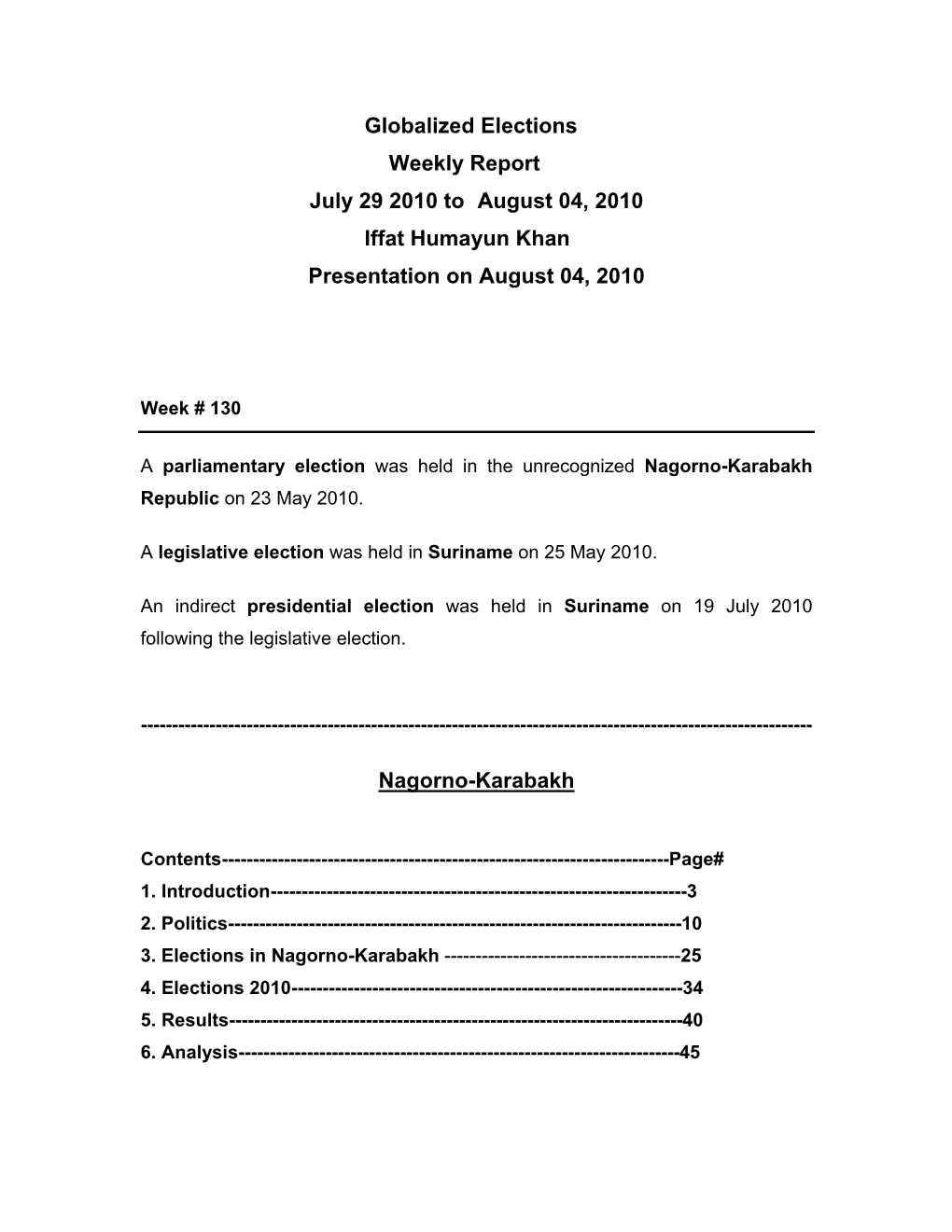 Elections in Nagorno-Karabakh ------25 4