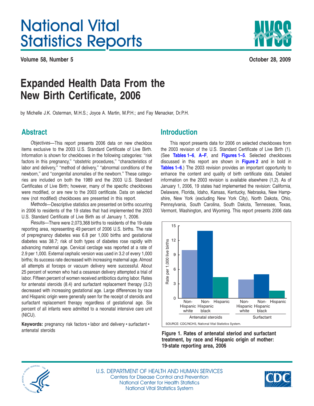 National Vital Statistics Reports, Volume 58, Number 5