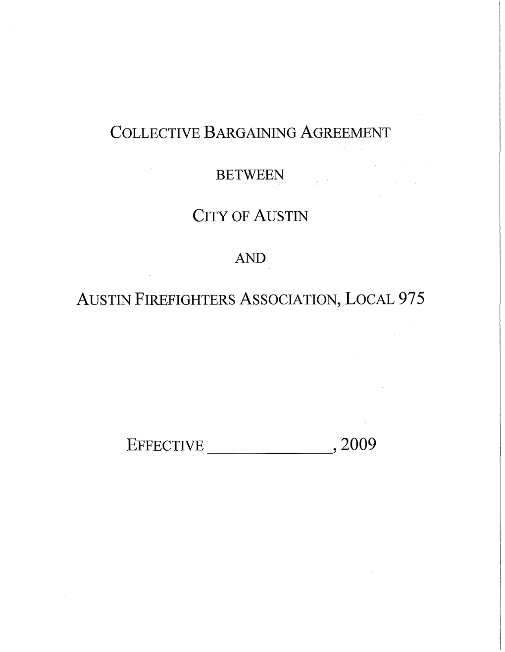 Collective Bargaining Agreement Between City Of