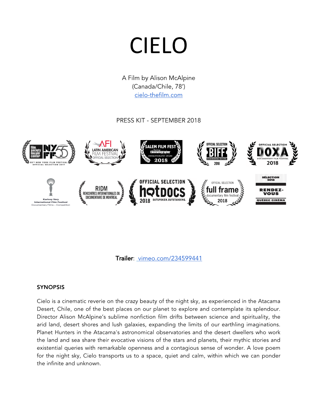 A Film by Alison Mcalpine (Canada/Chile, 78') Cielo-Thefilm