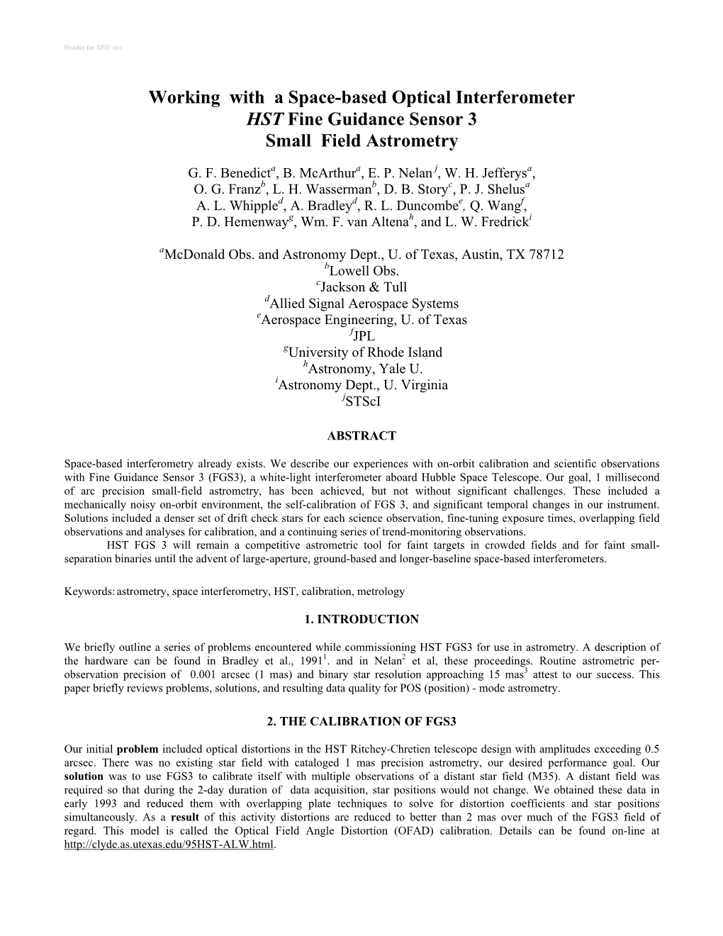 Working with a Space-Based Optical Interferometer: HST Fine Guidance