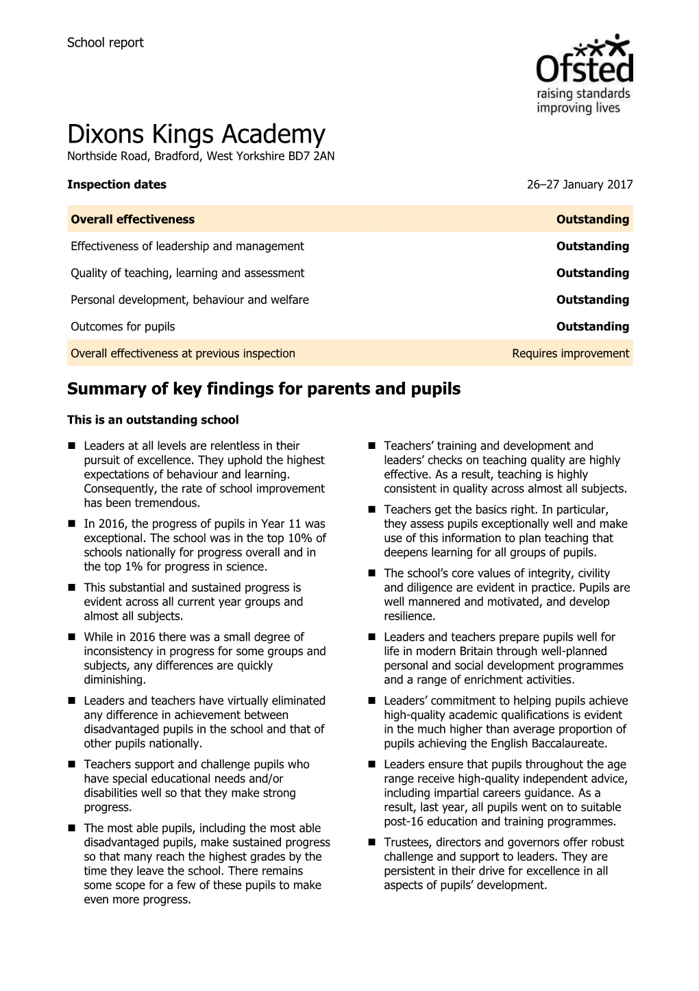 Ofsted Report