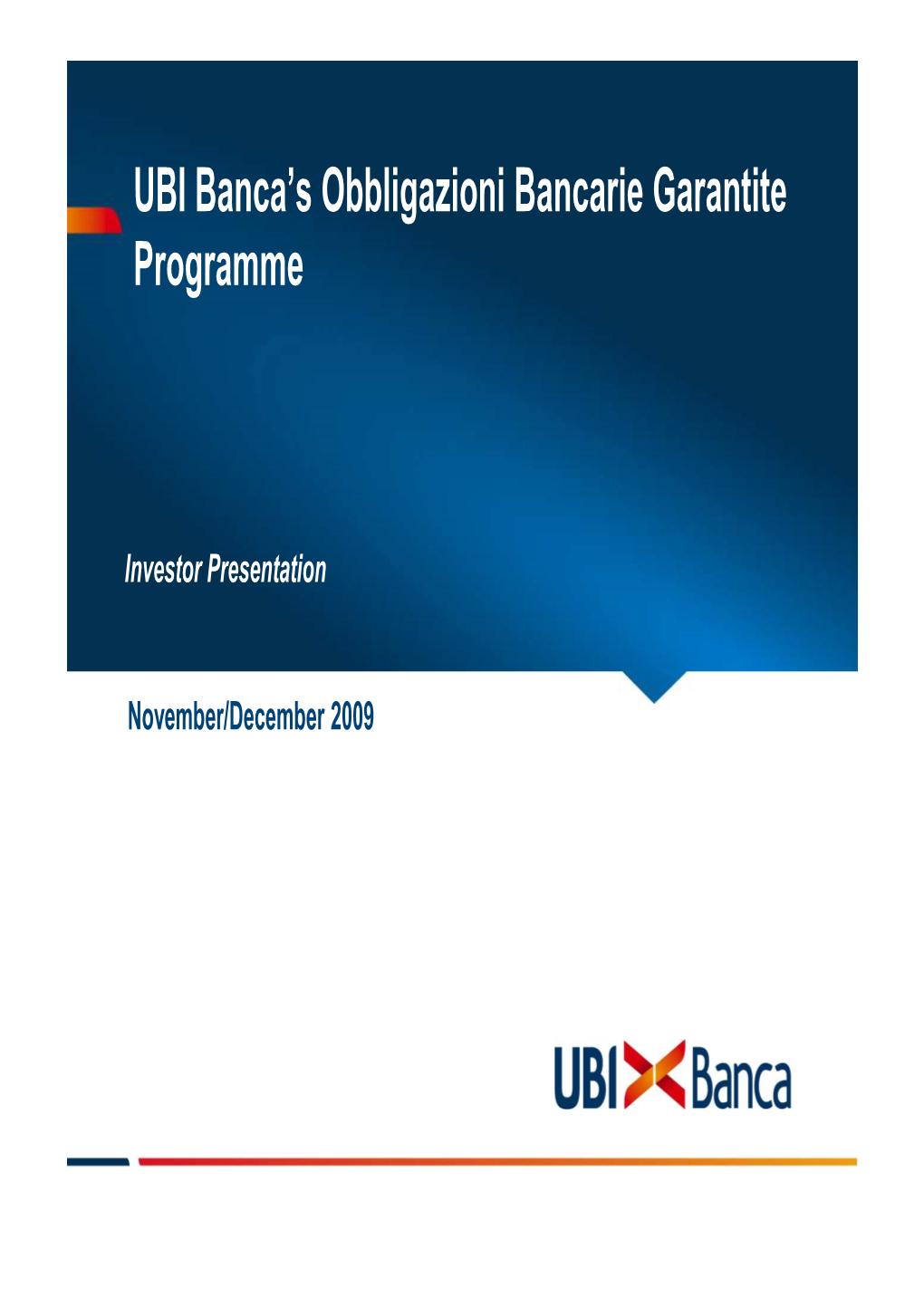 UBI Banca's Obbligazioni Bancarie Garantite Programme