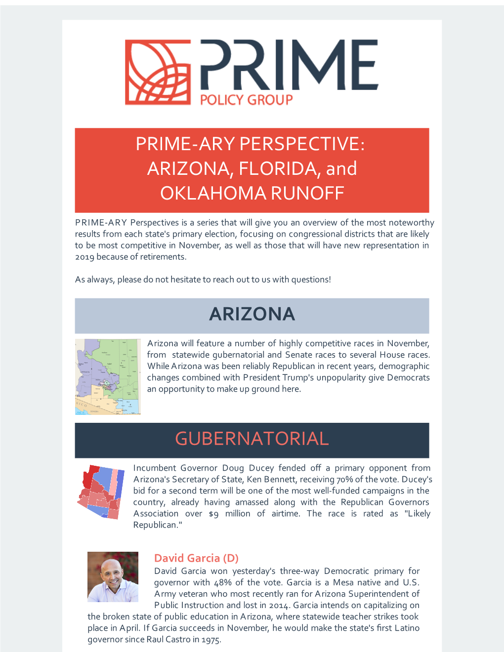 ARIZONA, FLORIDA, and OKLAHOMA RUNOFF