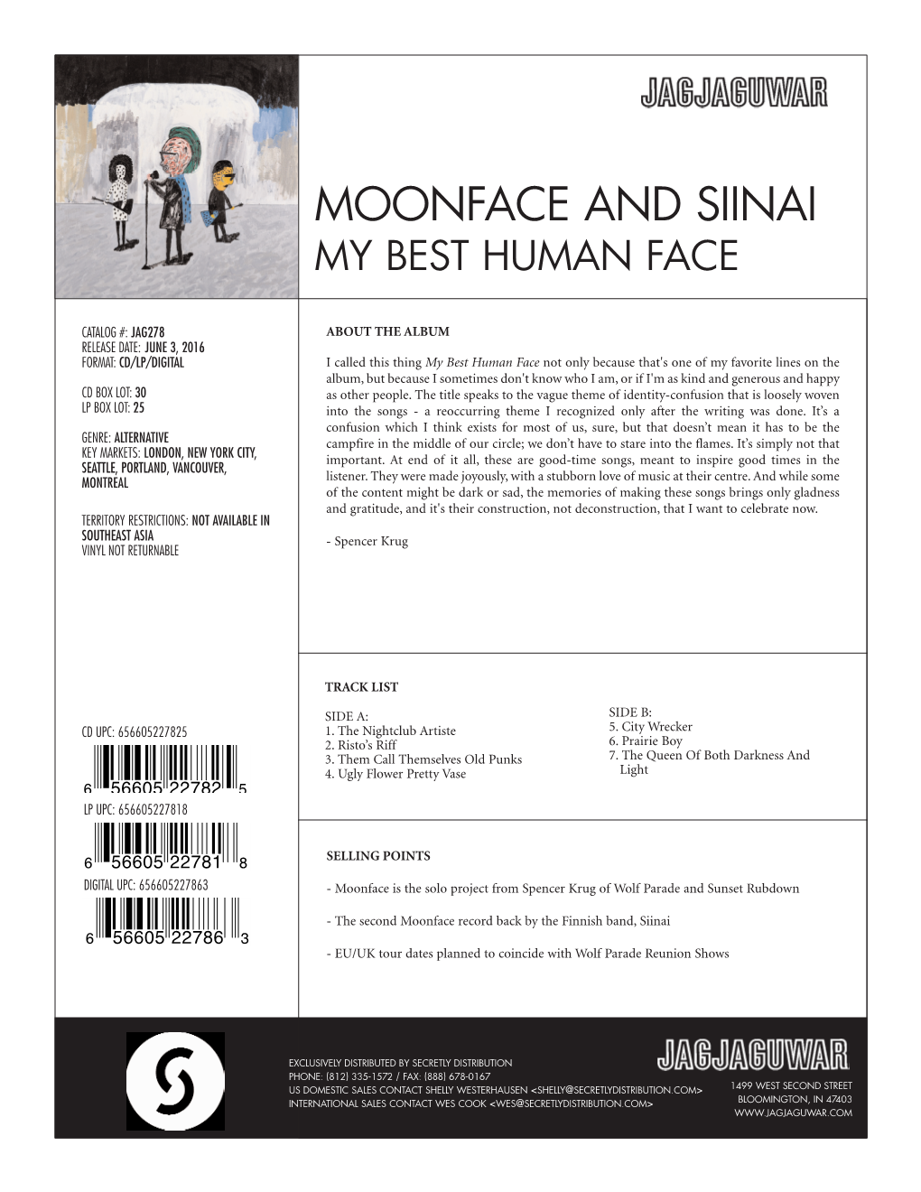 Moonface and Siinai My Best Human Face