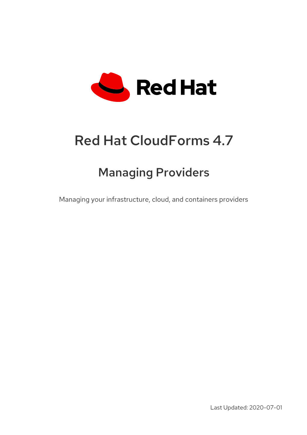Red Hat Cloudforms 4.7 Managing Providers