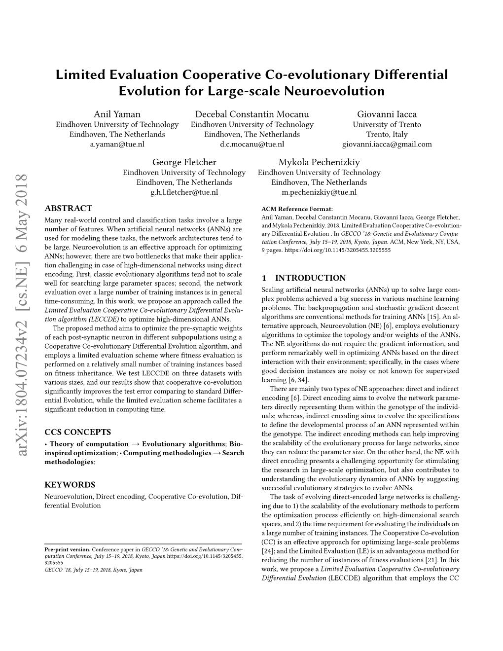 Limited Evaluation Cooperative Co-Evolutionary Differential Evolution for Large-Scale Neuroevolution