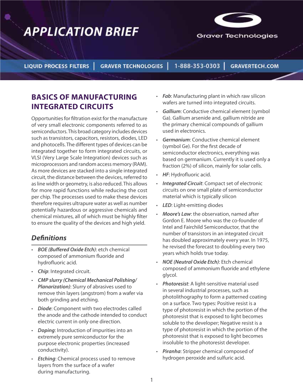 Basics of Manufacturing Integrated Circuits