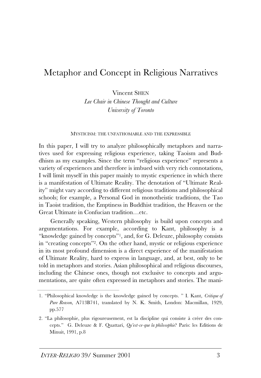 Metaphor and Concept in Religious Narratives