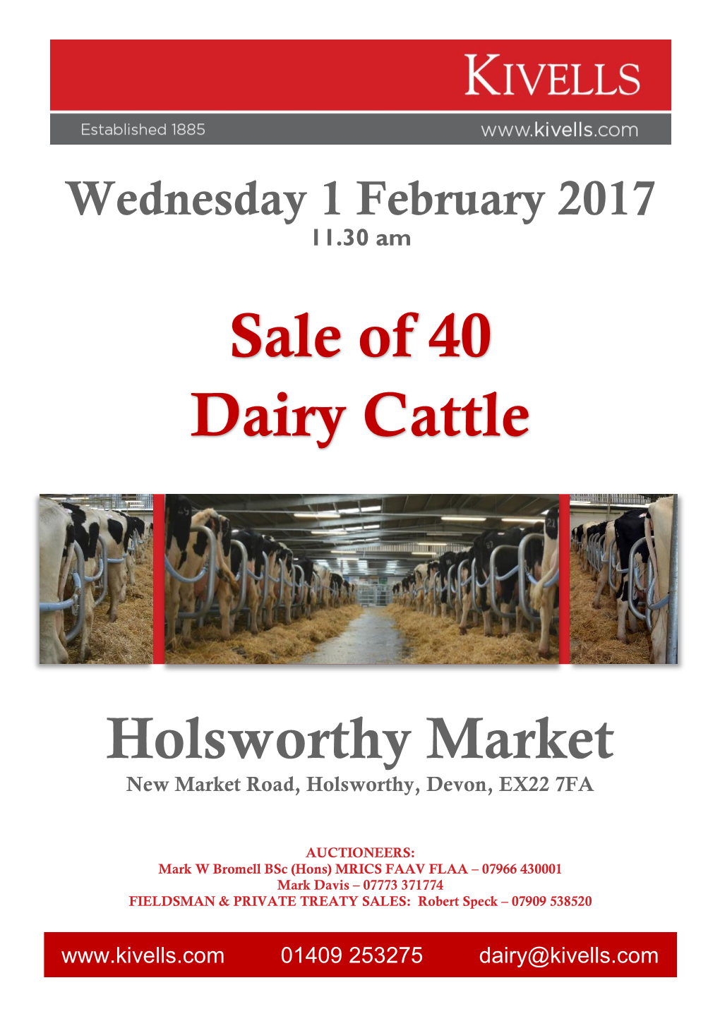 Sale of 40 Dairy Cattle