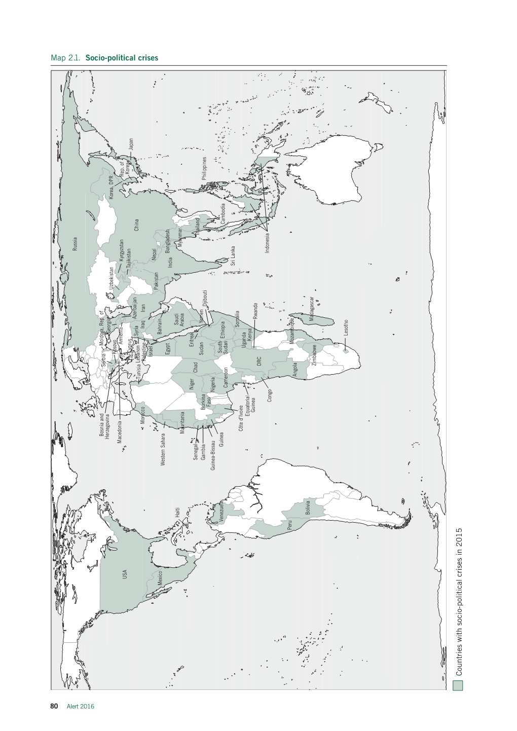 Countries with Socio-Political Crises in 2015 Map 2.1. Socio-Political Crises