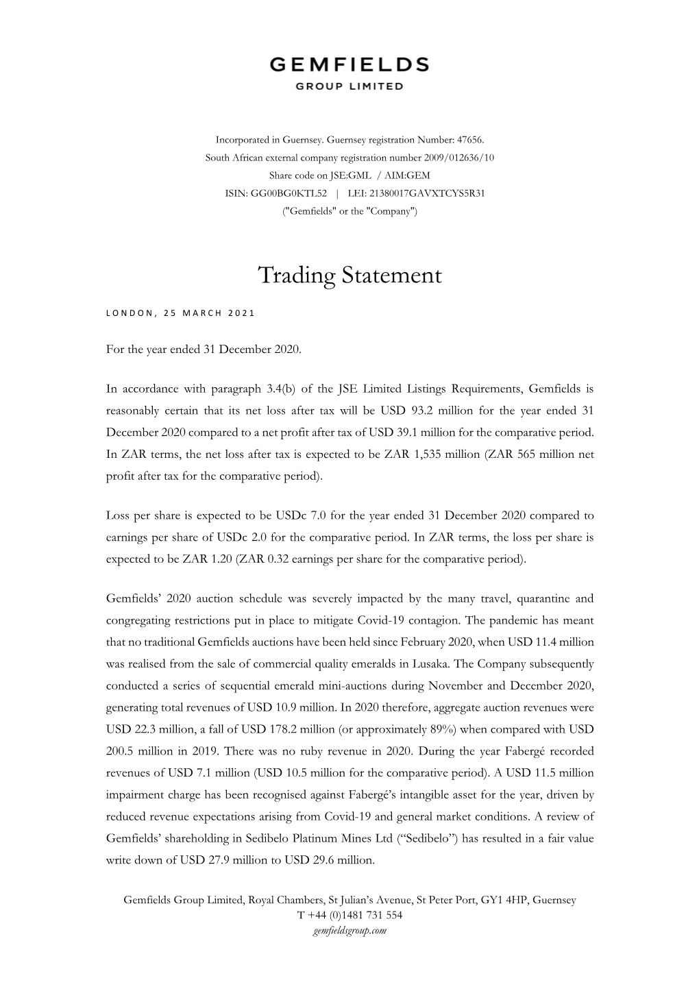 Trading Statement