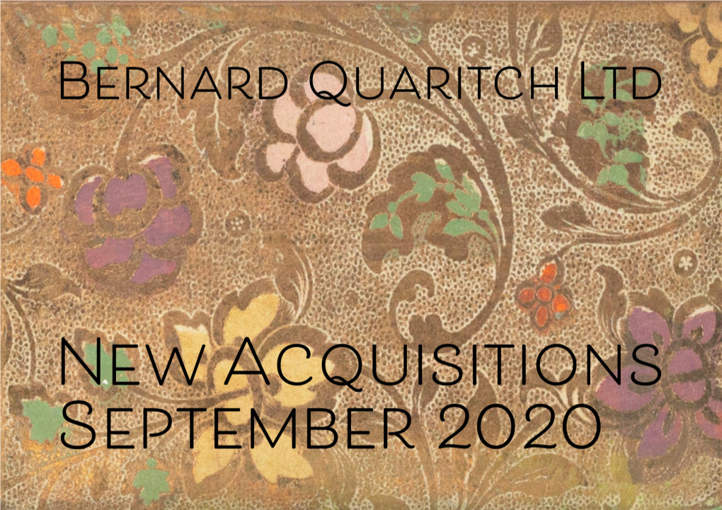 Quaritch September 2020