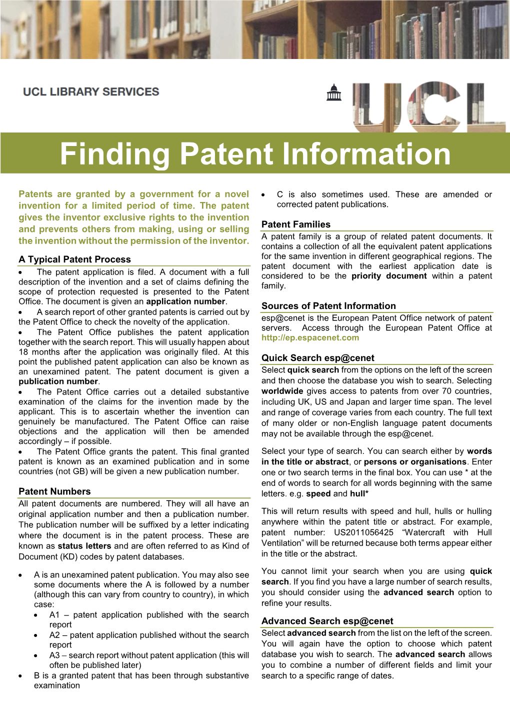 Finding Patent Information