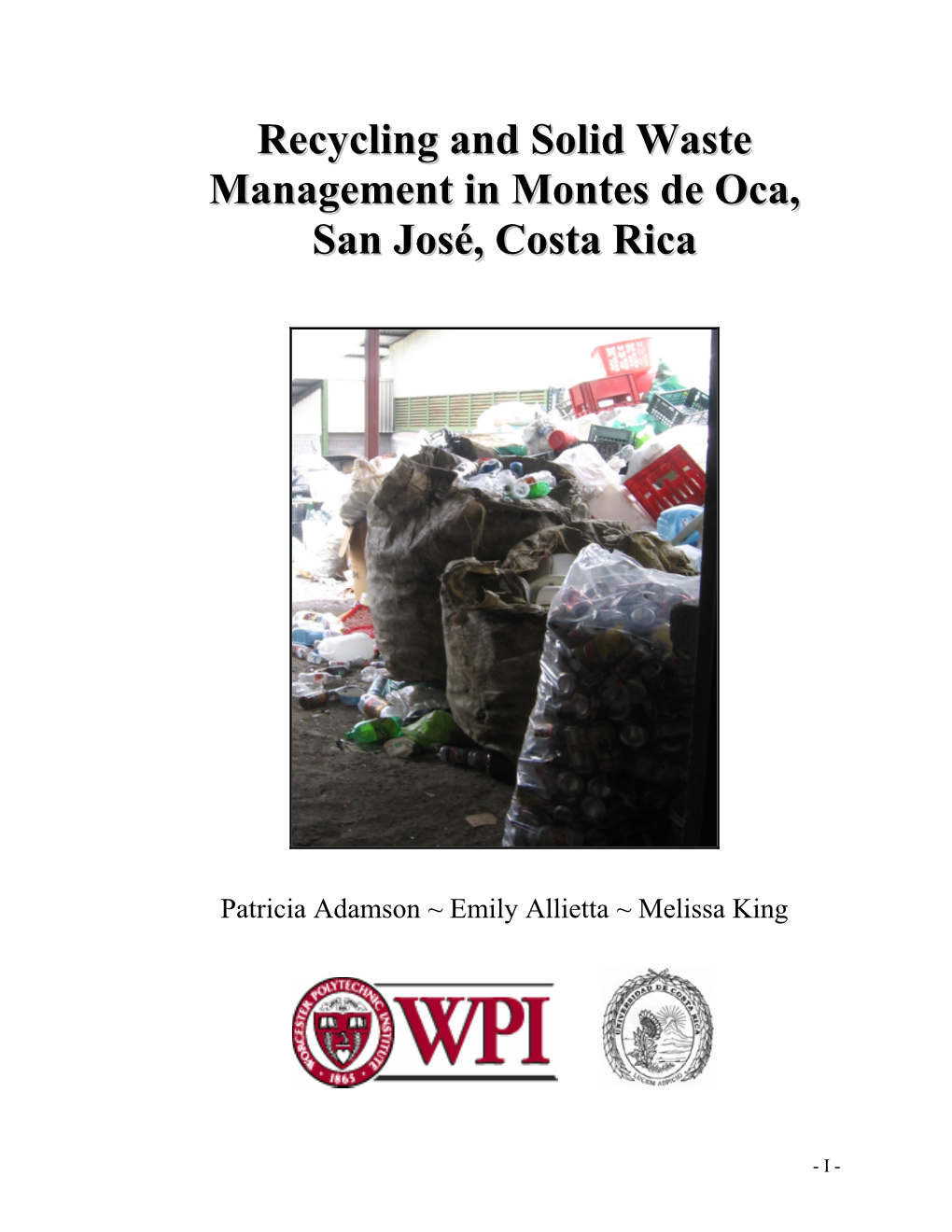 Recycling and Solid Waste Management in Montes De Oca, San José, Costa Rica