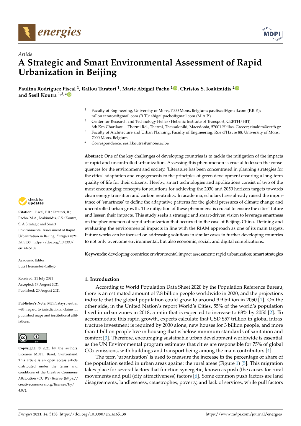 A Strategic and Smart Environmental Assessment of Rapid Urbanization in Beijing