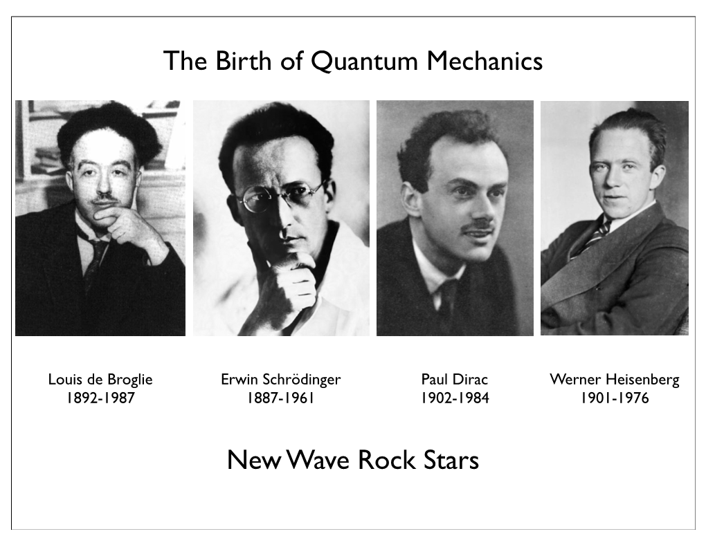New Wave Rock Stars the Birth of Quantum Mechanics