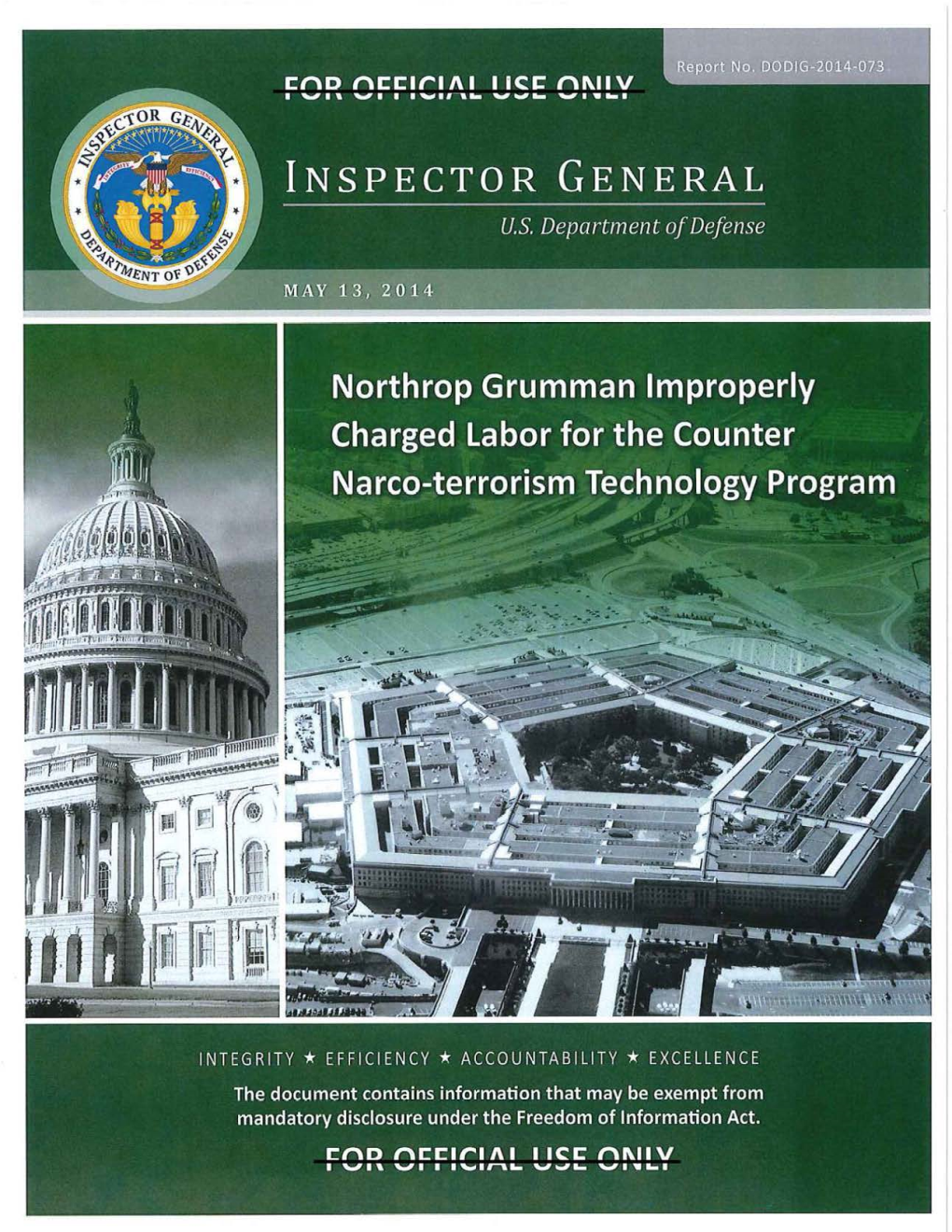 Northrop Grumman Improperly Charged Labor for the Counter Narco-Terrorism Technology Program, Project D2013AT·0166