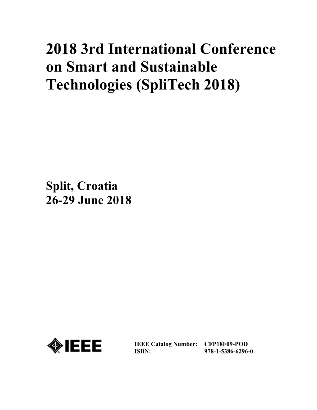 2018 3Rd International Conference on Smart and Sustainable Technologies