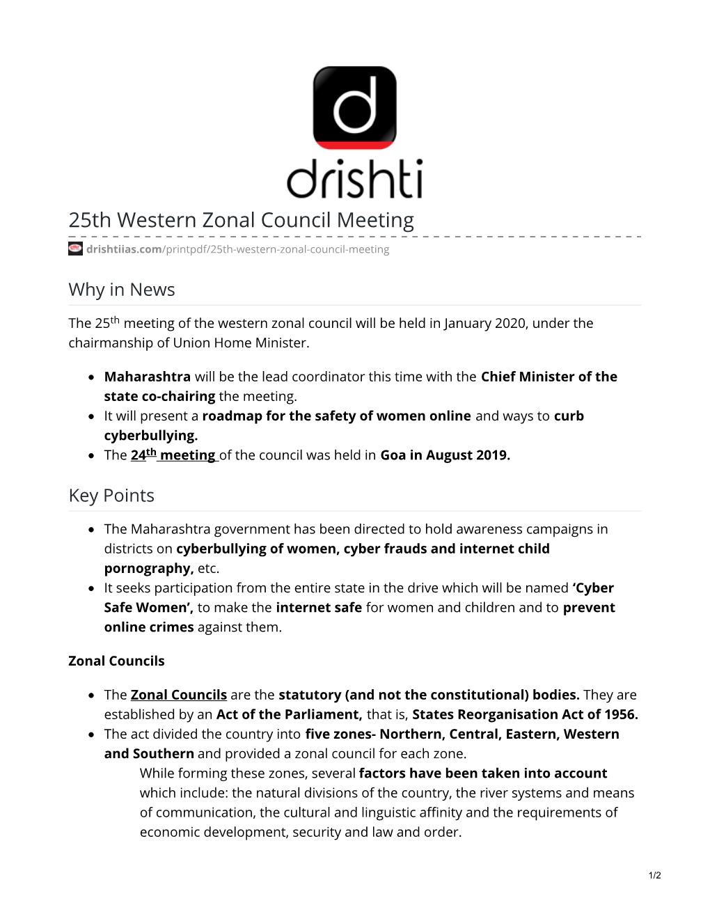 25Th Western Zonal Council Meeting
