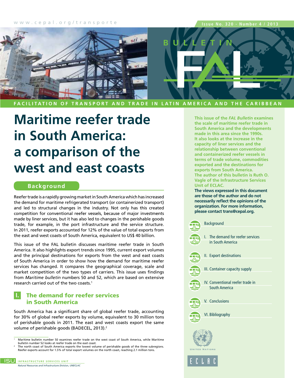 Maritime Reefer Trade in South America: a Comparison of the West and East