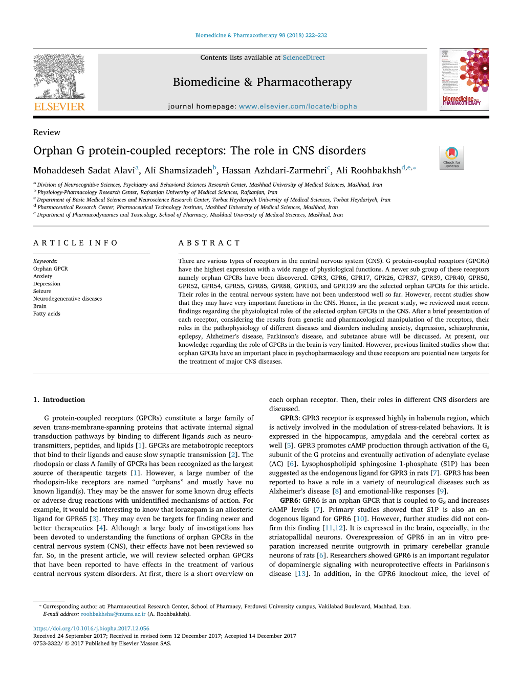 Orphan G Protein-Coupled Receptors: the Role in CNS Disorders