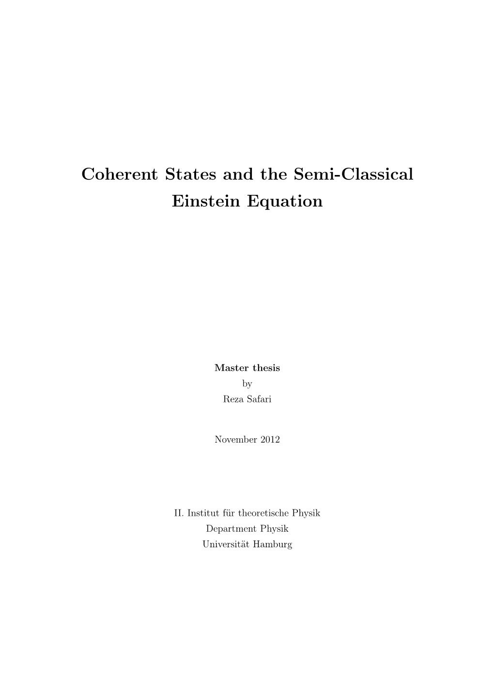 Coherent States and the Semi-Classical Einstein Equation