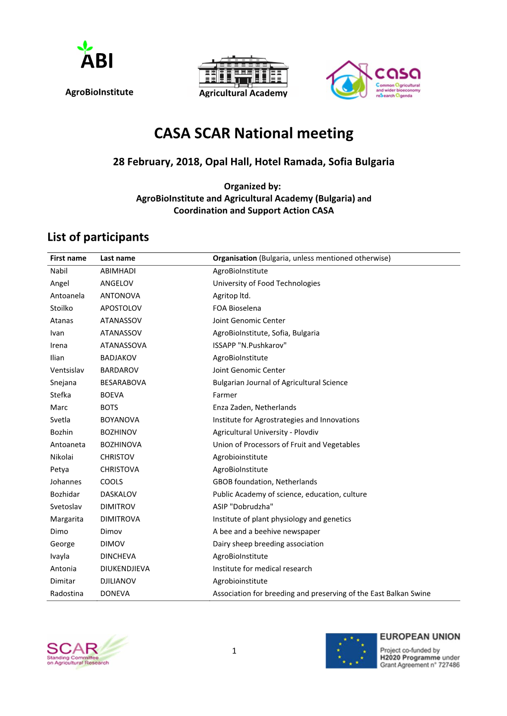 CASA SCAR National Meeting