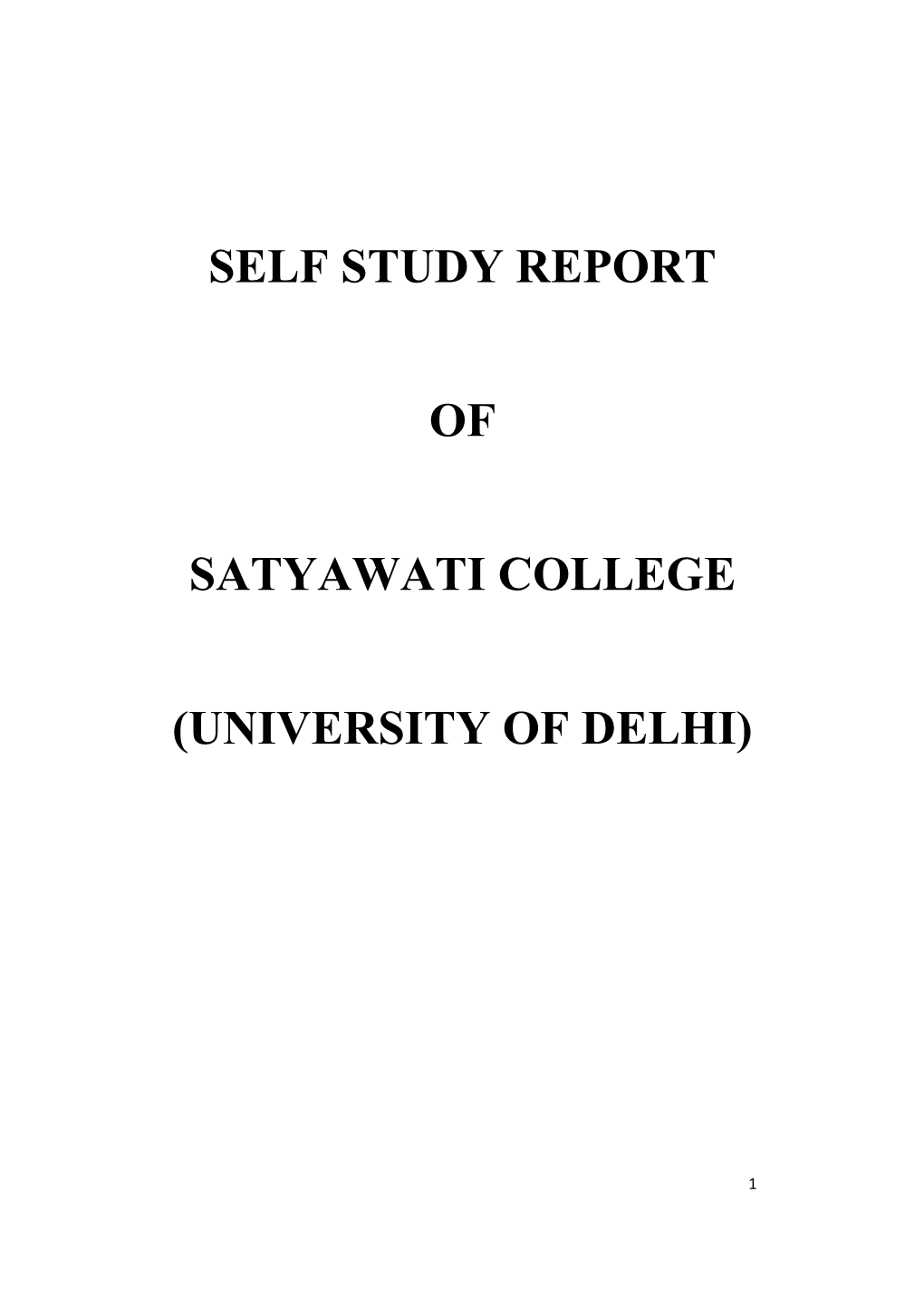 Self Study Report of Satyawati College