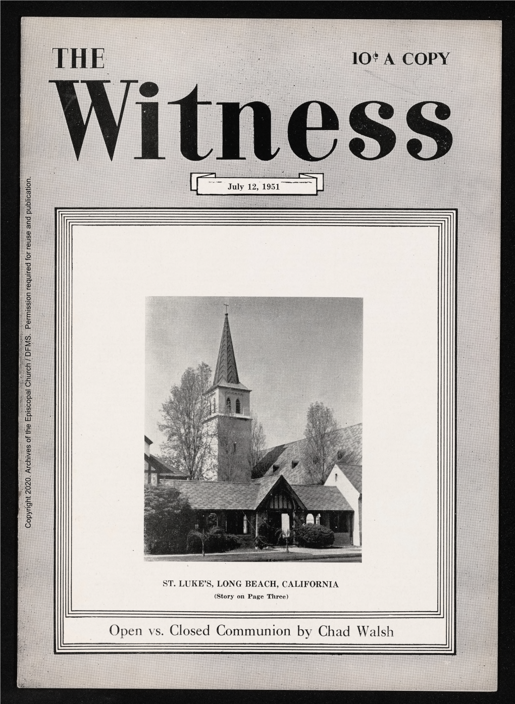 1951 the Witness, Vol. 34, No. 25