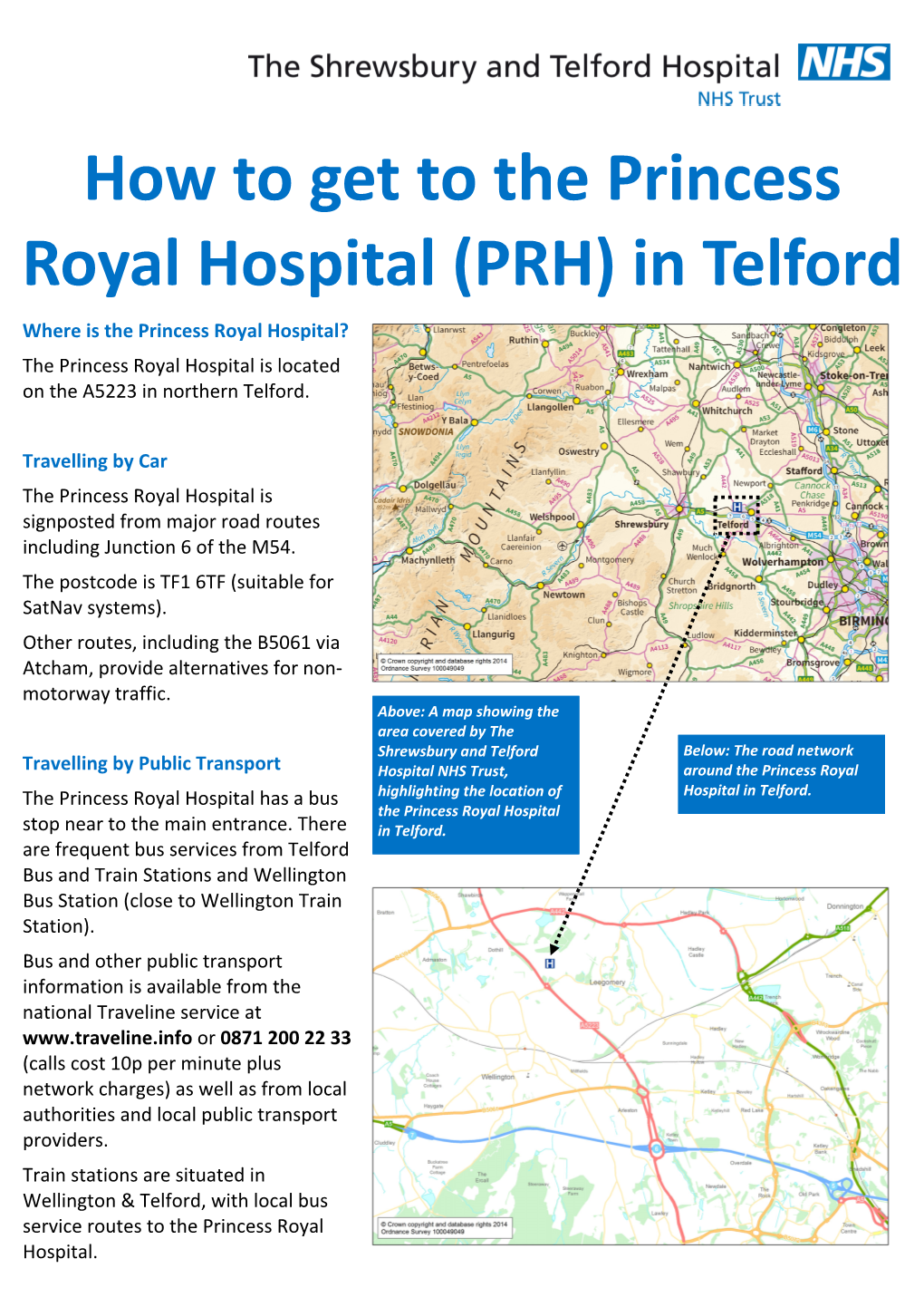 How to Get to the Princess Royal Hospital (PRH) in Telford